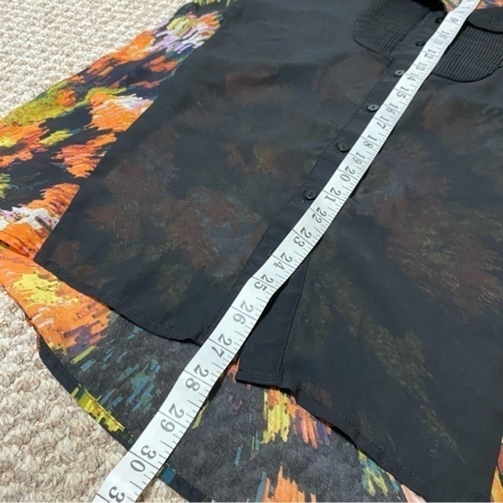 August Silk‎ Options Sheer Shirt with Multicolored Back - Picture 7 of 8